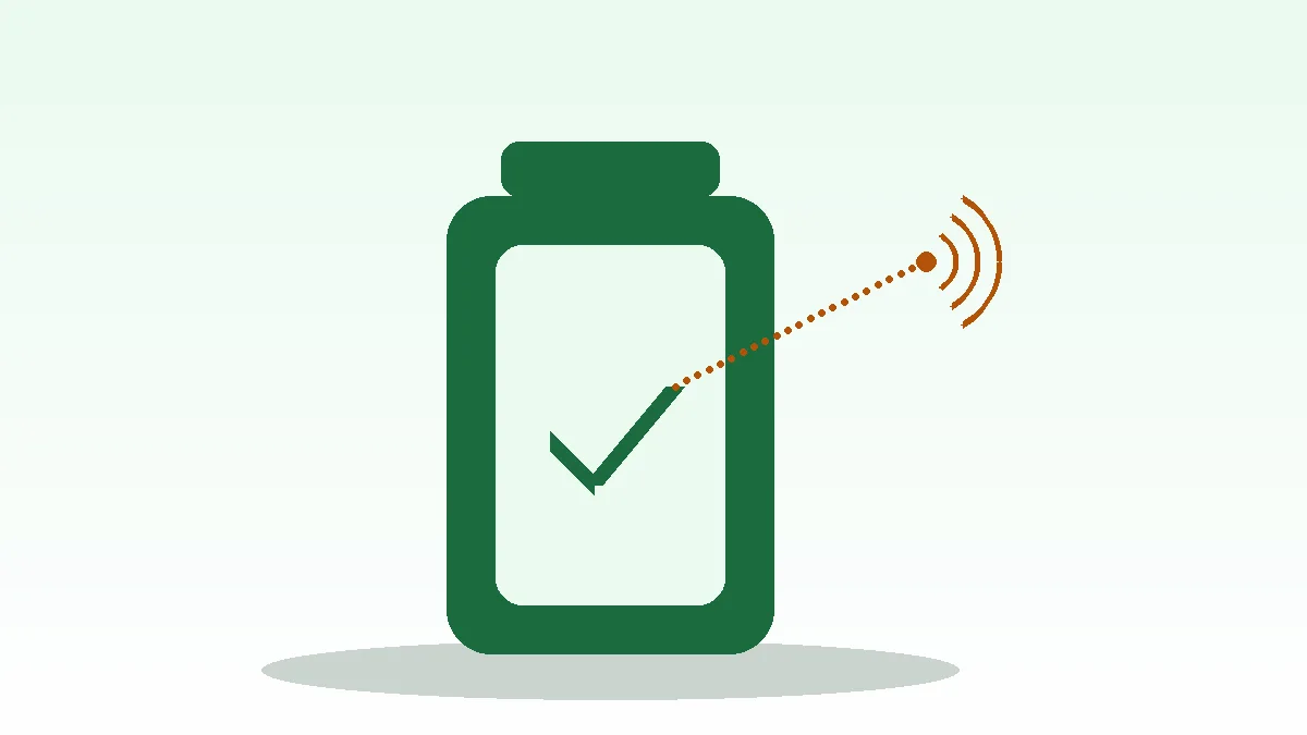 Illustratie: thuisbatterij met een signaalicoon — onaangekondigde communicatiekanalen in energie-elektronica