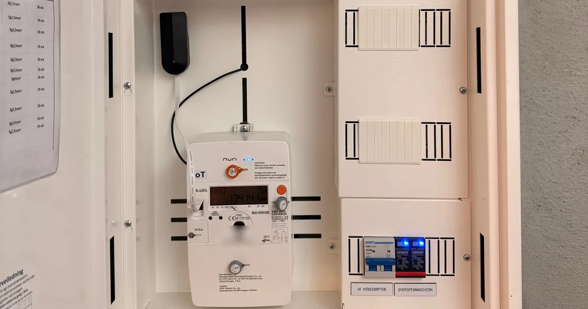 Slimme elektriciteitsmeter in een meterkast