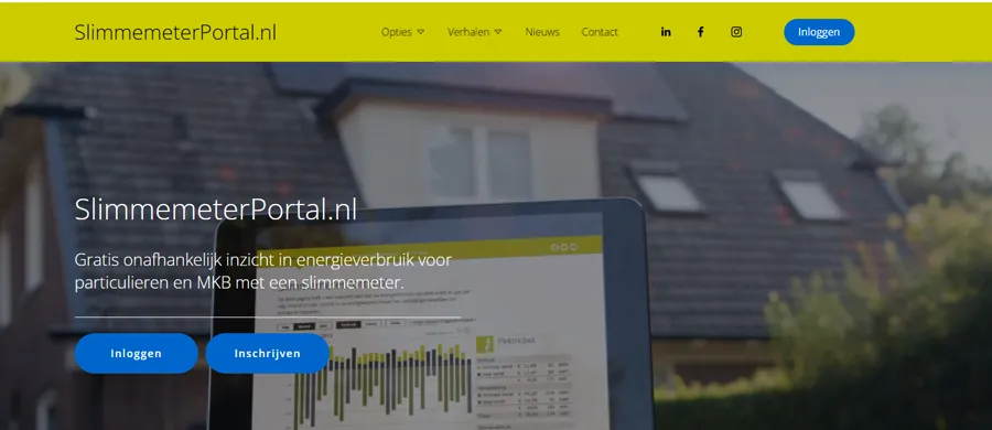 SlimmemeterPortal homepage met de knop Inschrijven